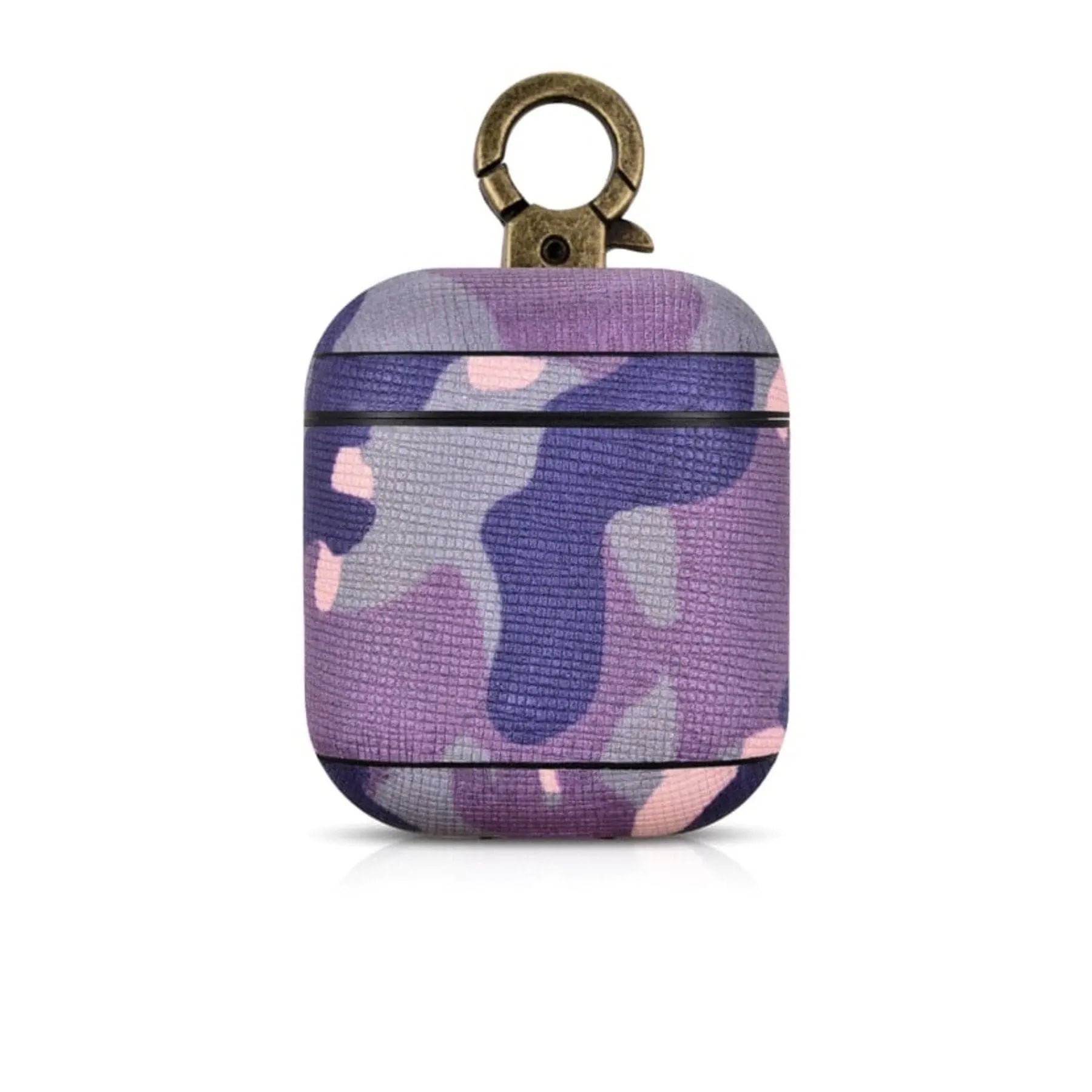 Camo Purple Premium Leather AirPods 1 & 2 Case - Sacodise shop