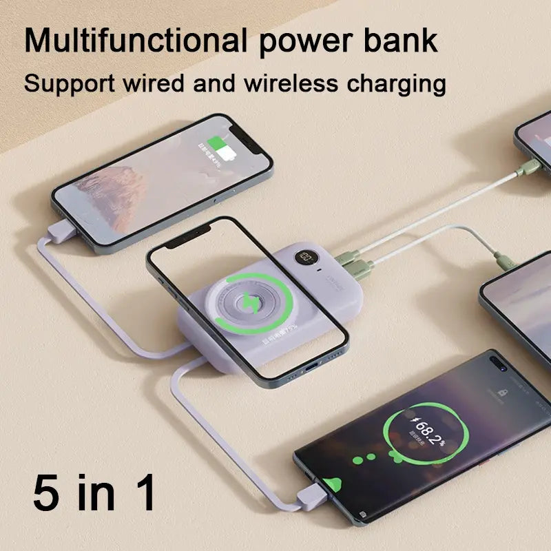 Magnetic Power Bank With Dual-Line Mini Powerbank Portable Charger Product vendor