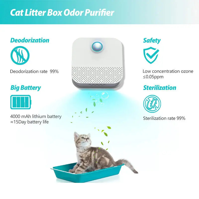 Smart Cat Odor Purifier for Cat Litter Box Deodorizer Dog Air Cleaner - Sacodise shop