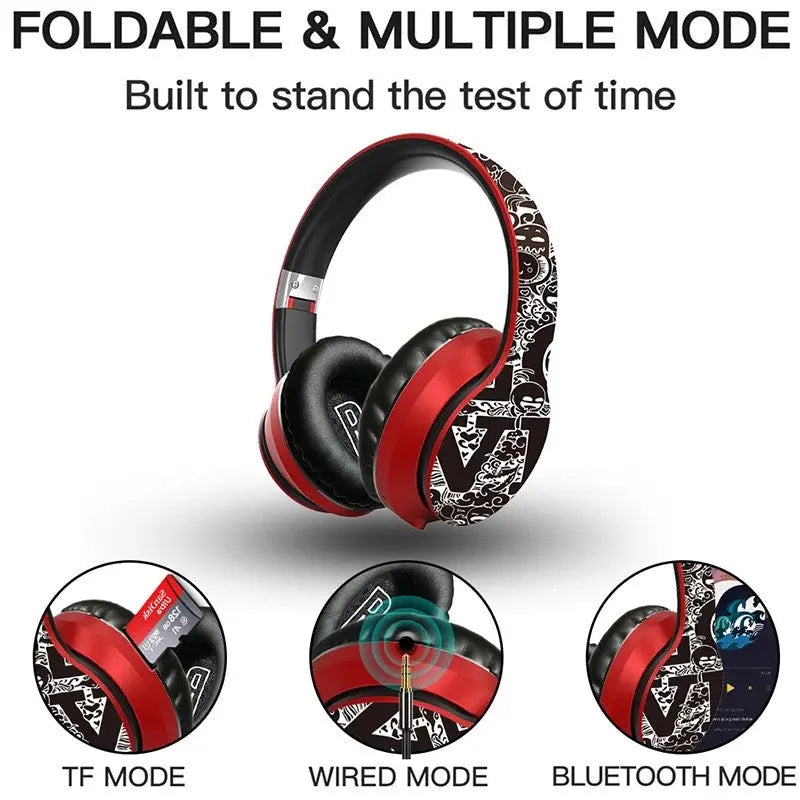 Graffiti Wireless Headsets Bluetooth Stereo Headphones With Microphone Product vendor