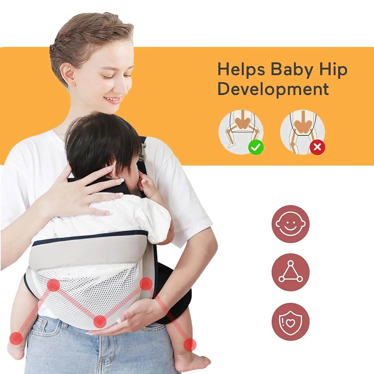 Portable Breathable Baby Carrier Ergonomic Baby Sling Product vendor