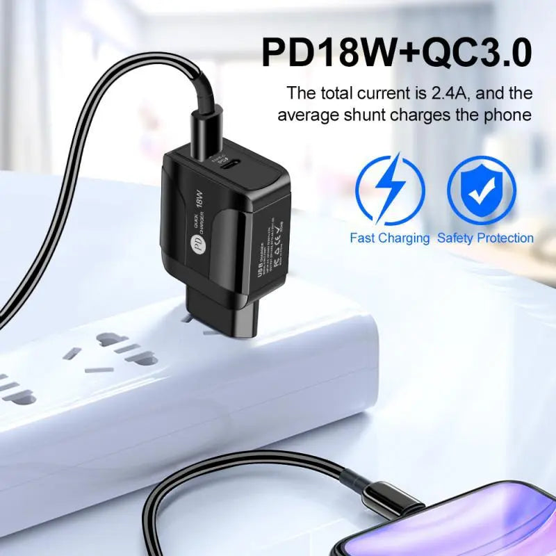 PD18W Compatible QC 3.0 Fast Charging Mobile Phone Charger Product vendor