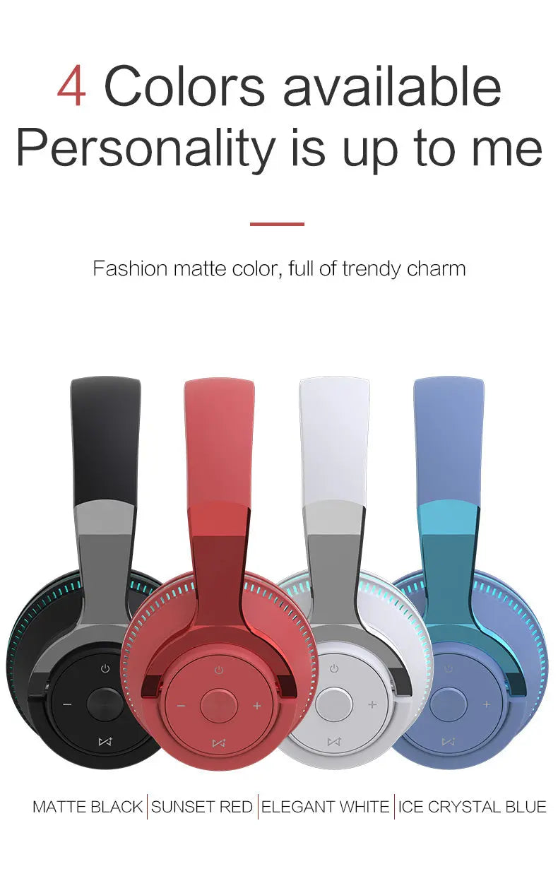 Colorful LED Lights Bluetooth Headphone Bass Wireless Earphones Product vendor