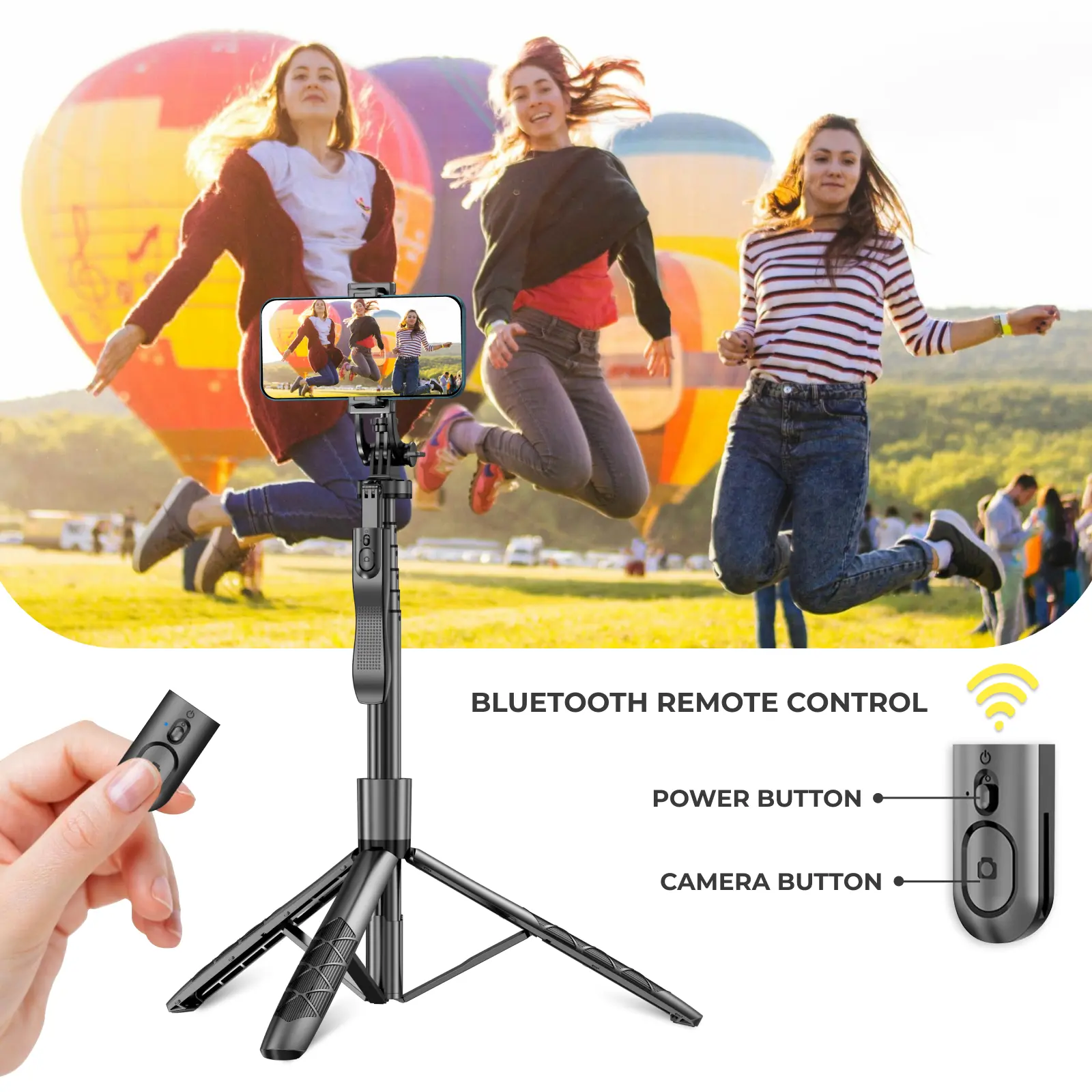 Phone tripod 62 inch selfie stick for cell phone with remote Product vendor