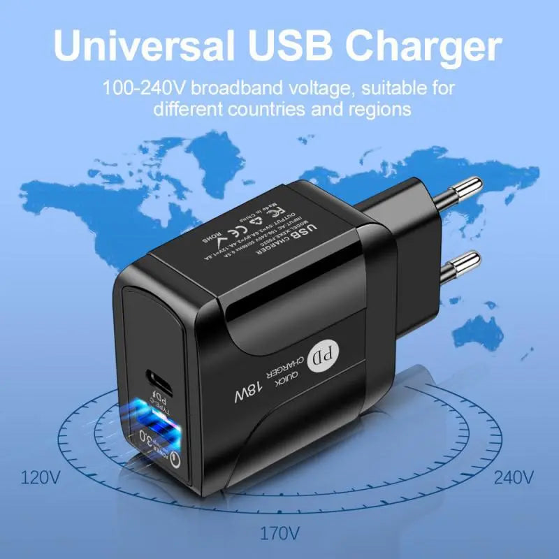 PD18W Compatible QC 3.0 Fast Charging Mobile Phone Charger Product vendor