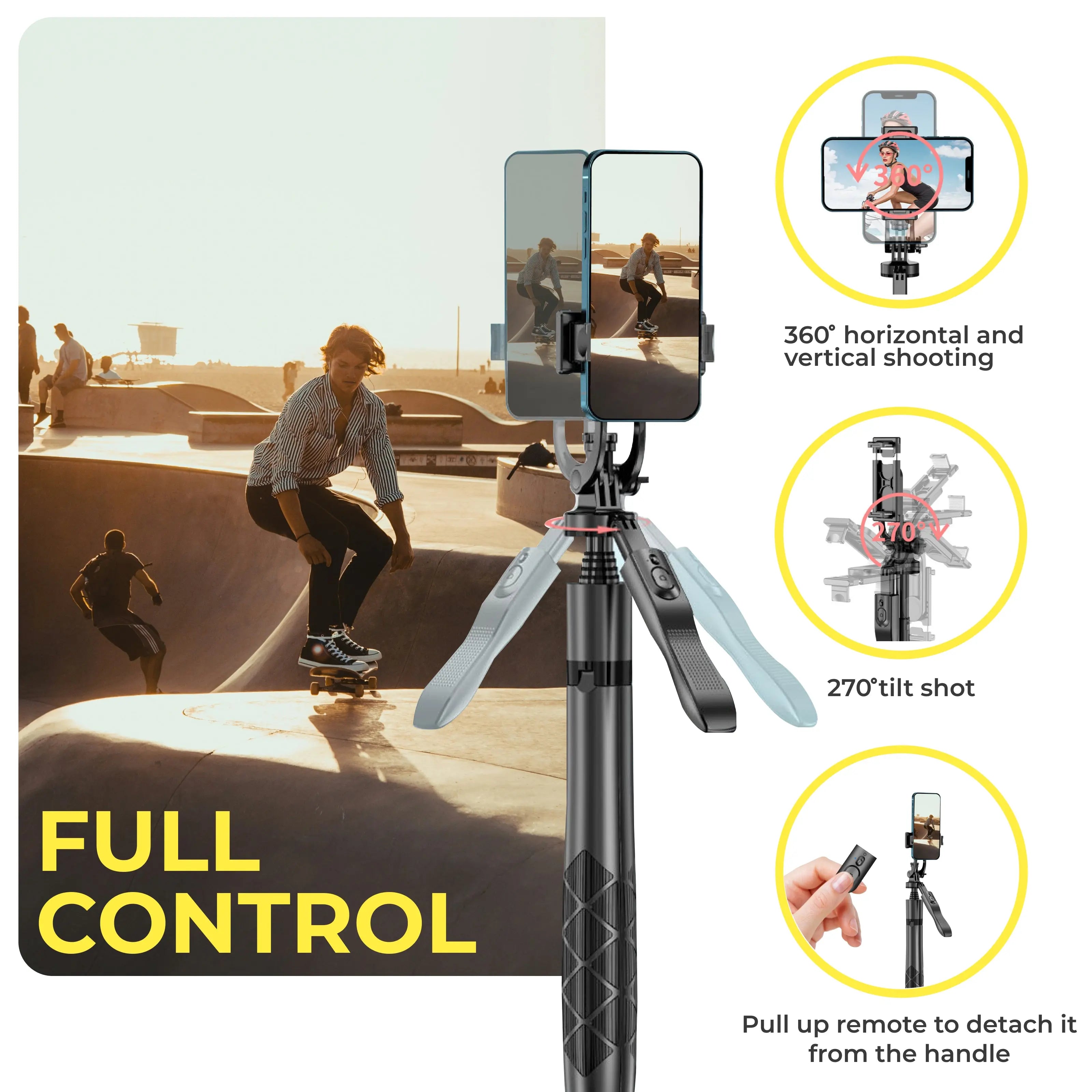 Phone tripod 62 inch selfie stick for cell phone with remote Product vendor