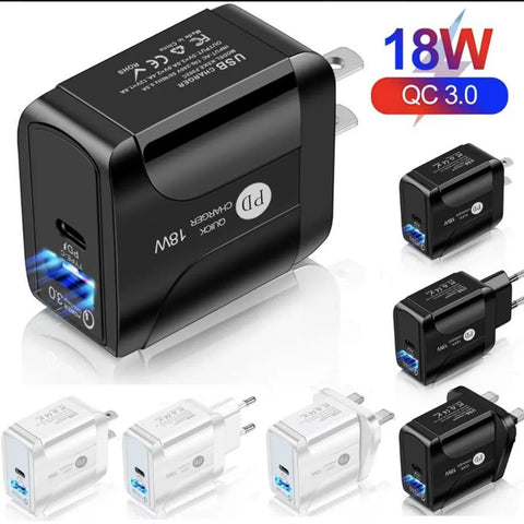 PD18W Compatible QC 3.0 Fast Charging Mobile Phone Charger Product vendor