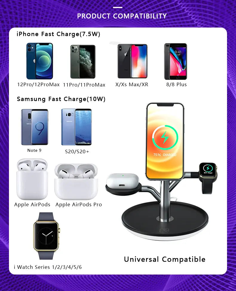 Universal Wireless Charging Stand for Iphone Apple Watch Airpods Product vendor