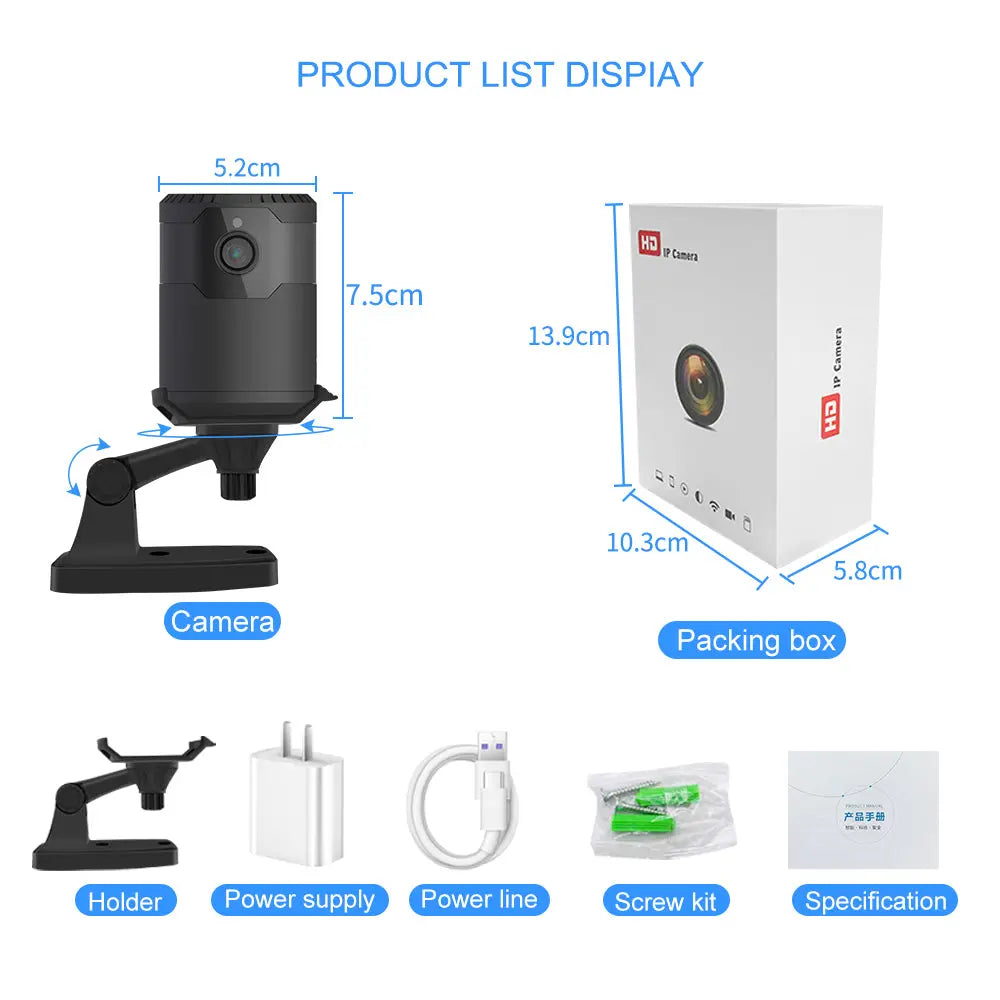 HD 2MP 1080P Wireless Mini Wifi Camera Night Vision Ip Camera Product vendor