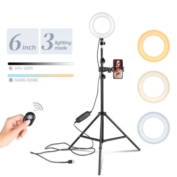 6-inch Ring Light Mountain Clip Light Stand Bluetooth Set Product vendor