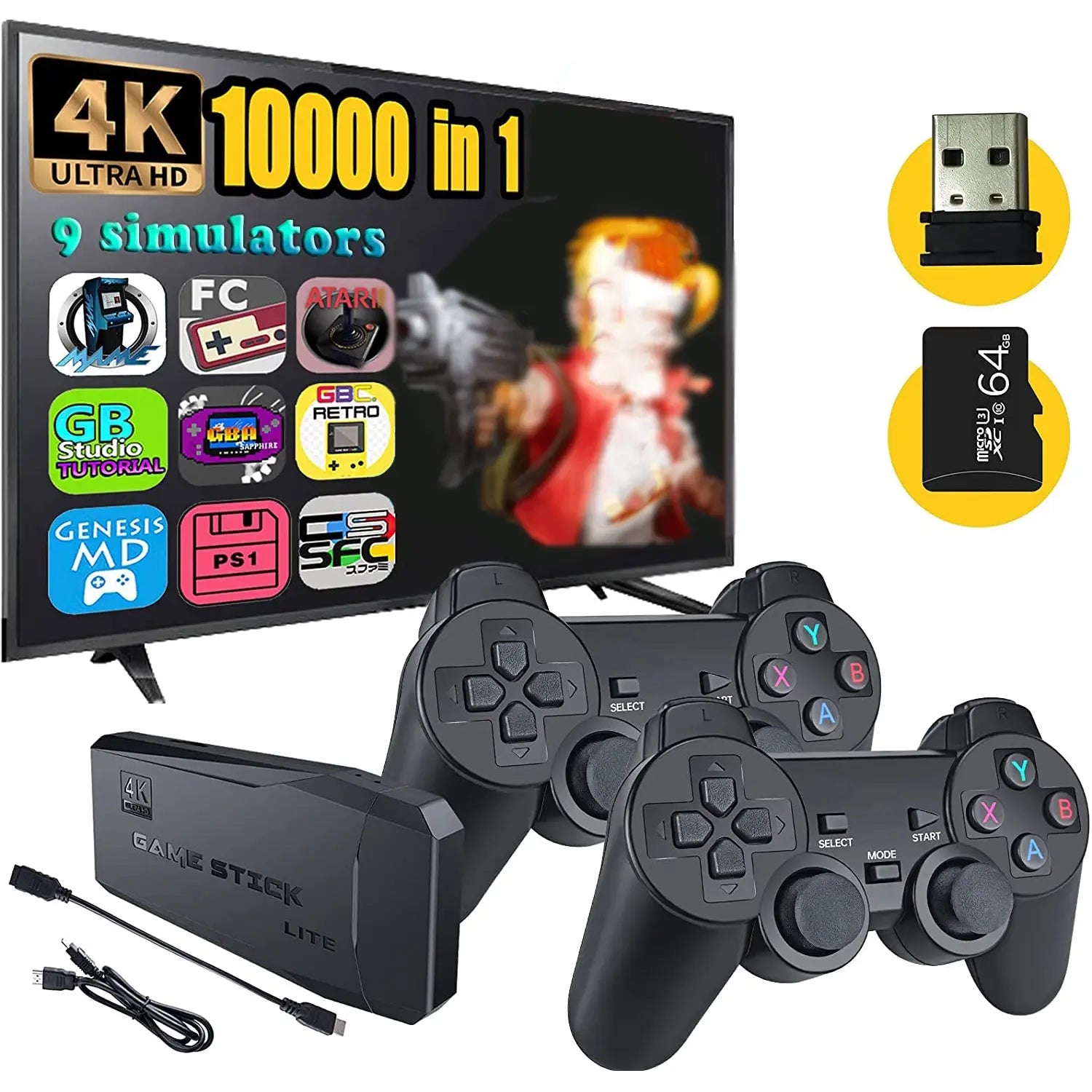 HD 2.4G Double Wireless Gamepad Video Game Console 10000 Games Stick Product vendor