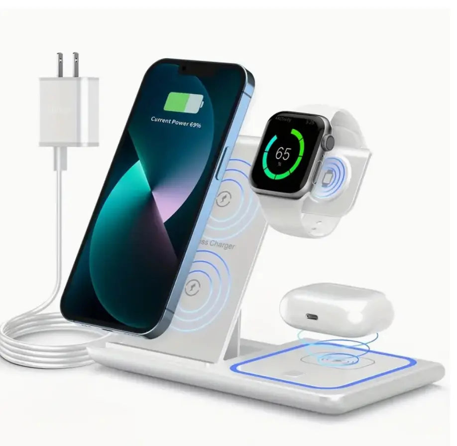 Foldable 3 In 1 Fast 15w QI Wireless Charging Station - Sacodise shop