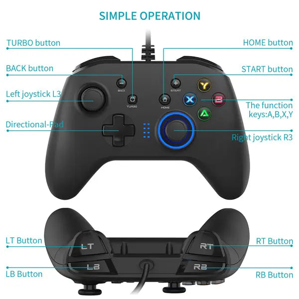 Wired Gaming Controller Joystick Gamepad with Dual-Vibration Product vendor