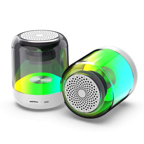 ZTECH SYNCWAVE 2-Pack of LED Wireless Speakers with Synchronized Audio - Sacodise.shop.com