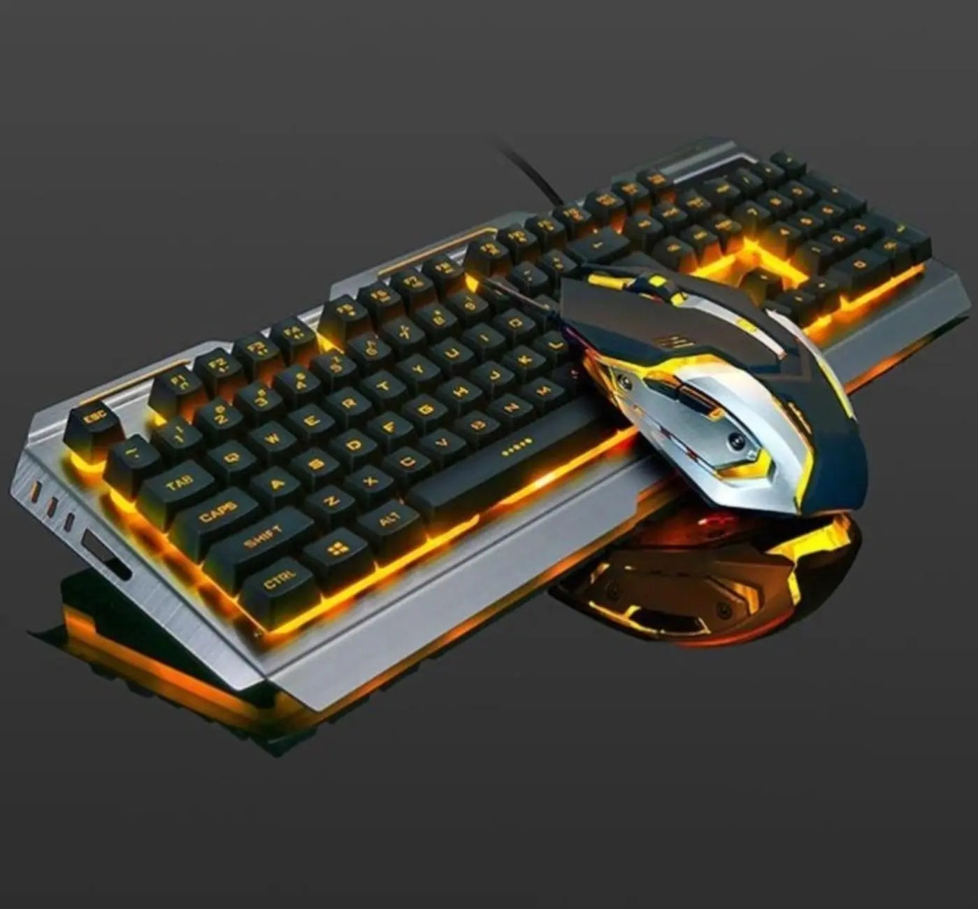 Ninja Dragons Tungsten Gold Metal Frame Gaming Keyboard and Mouse Set Product vendor