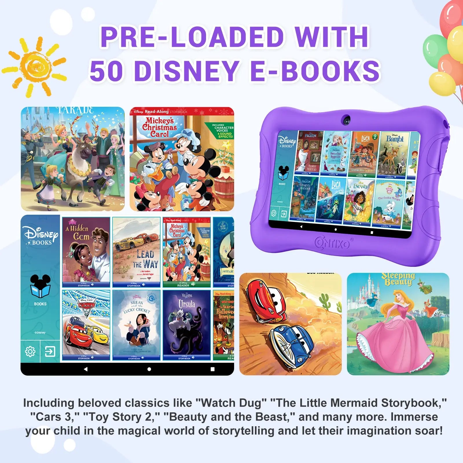 Contixo V9 7-Inch Kids 32GB HD Tablet Featuring 50 Disney E-Books - Sacodise shop