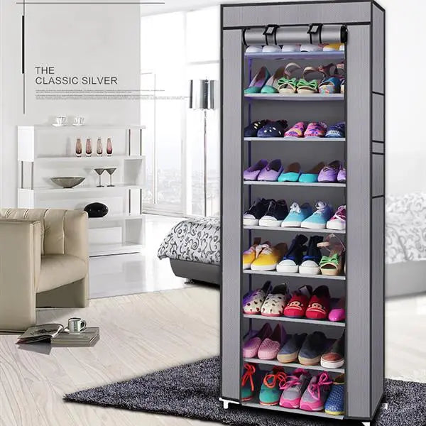 Fashionable Room-saving 9 Lattices Non-woven Fabric Shoe Rack - Sacodise shop