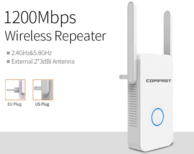 1200Mbps Extender Antenna Router Booster  WiFi Extender Repeater Product vendor