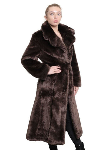 De La Creme - Womens Faux Fur Long Coat - Sacodise shop