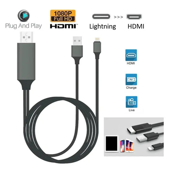 DELETE THIS SKU - Lightning To HDTV HDMI AV TV Adapter Video Output 2M - Sacodise shop