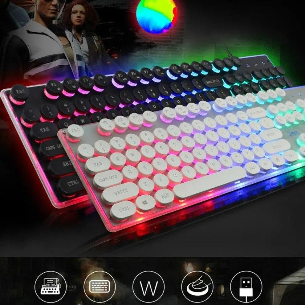 Dragon LED Backlight Gaming USB Wired Keyboard Mouse Set - Sacodise shop