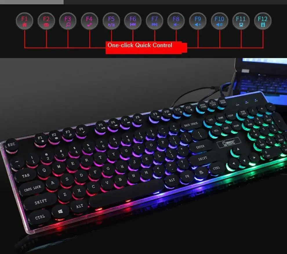 Dragon LED Backlight Gaming USB Wired Keyboard Mouse Set - Sacodise shop