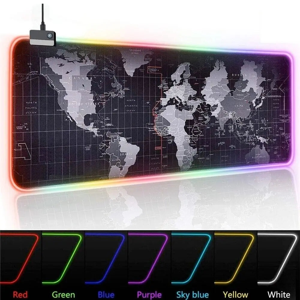 Dragon RGB Gaming Mouse Pad World Map - Sacodise shop