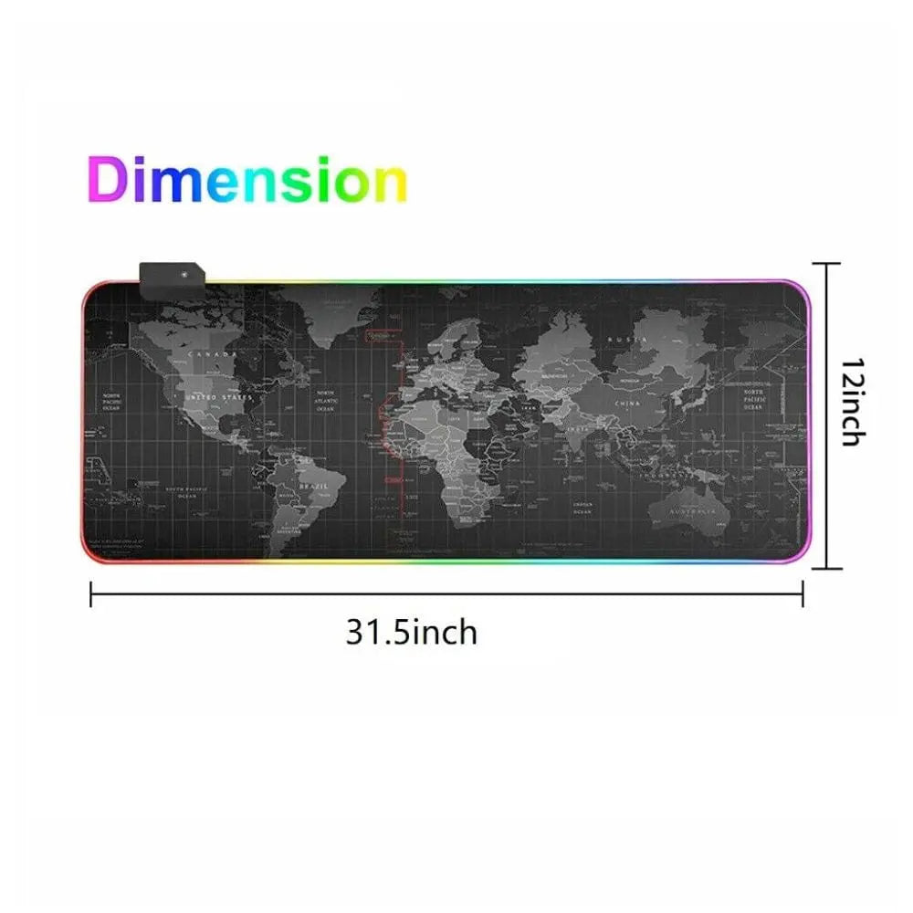 Dragon RGB Gaming Mouse Pad World Map - Sacodise shop