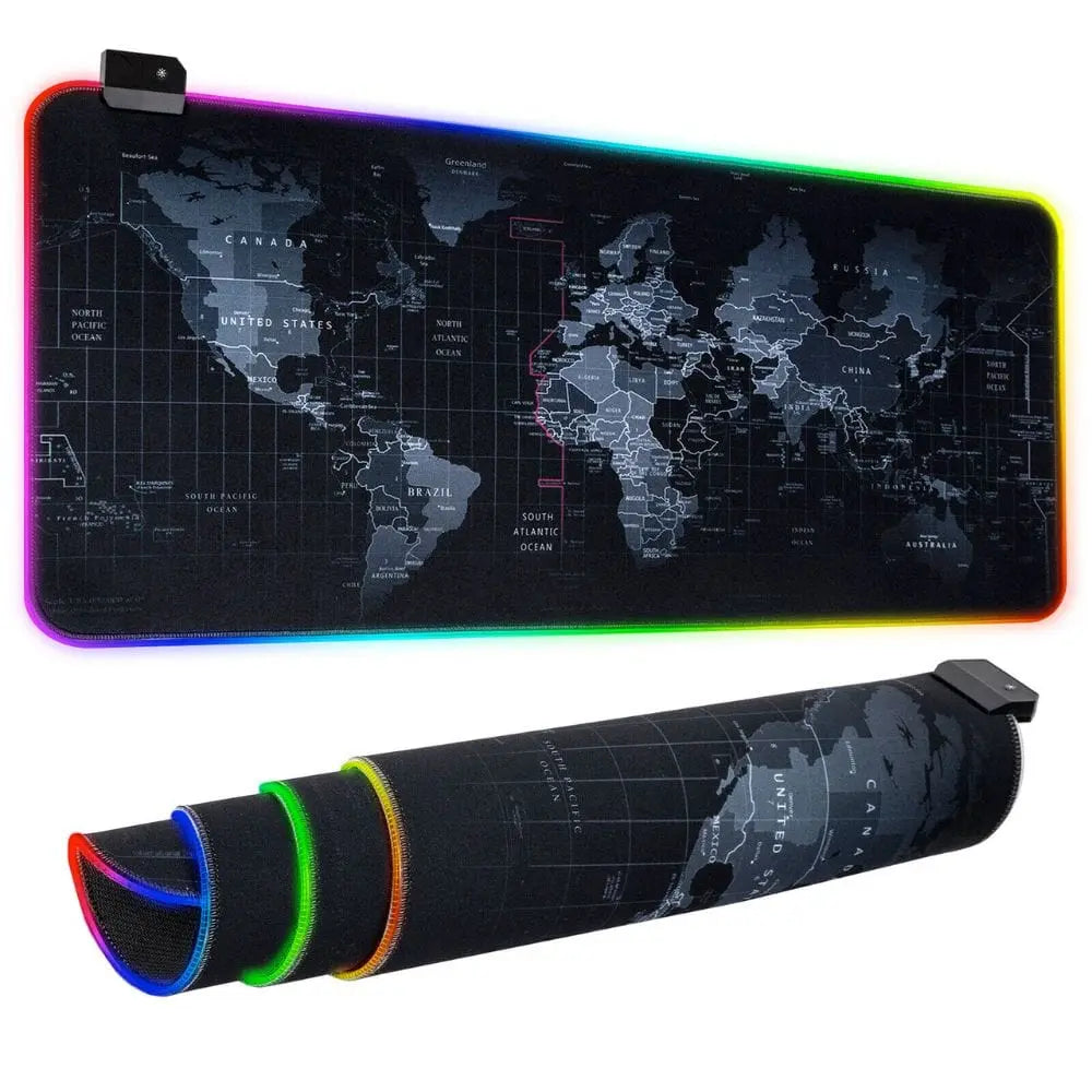 Dragon RGB Gaming Mouse Pad World Map - Sacodise shop