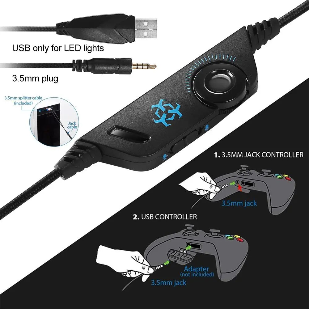 Dragon Stereo LED Gaming Headset with Microphone - Sacodise shop