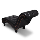 Chaise Longue Brown Faux Leather