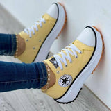 Flat Lace-Up Sneakers Pattern Canvas Casual Sport Shoes - Sacodise shop