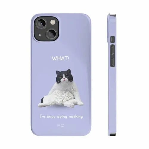 Funny Cat Theme Purple Slim Case for iPhone 14 series - Sacodise shop