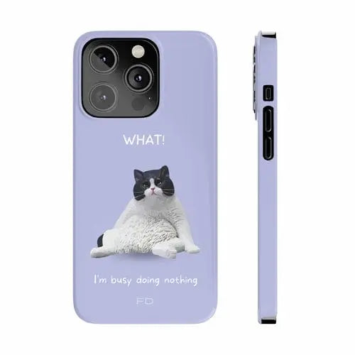 Funny Cat Theme Purple Slim Case for iPhone 14 series - Sacodise shop