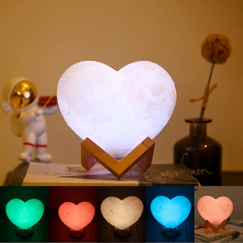 Heart Shape Moon Glowing LED Lamp - Sacodise shop