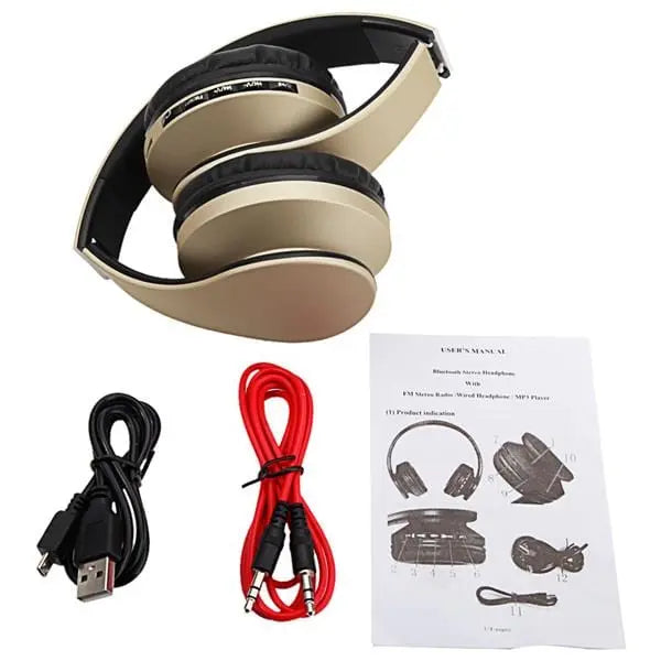 HY-811 Foldable FM Stereo MP3 Player Wired Bluetooth Headset - Sacodise shop