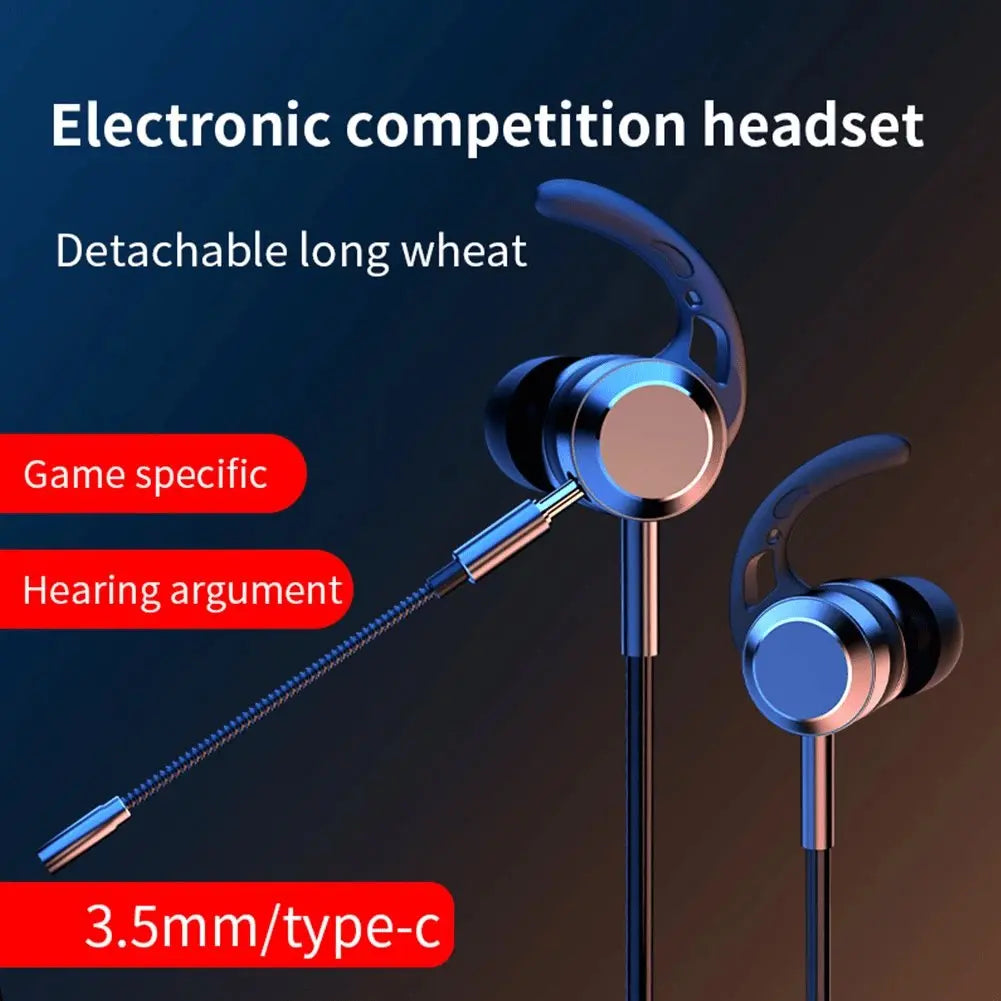 In-Ear Bass Metal Wired Gaming Earphones with Mic - Sacodise shop