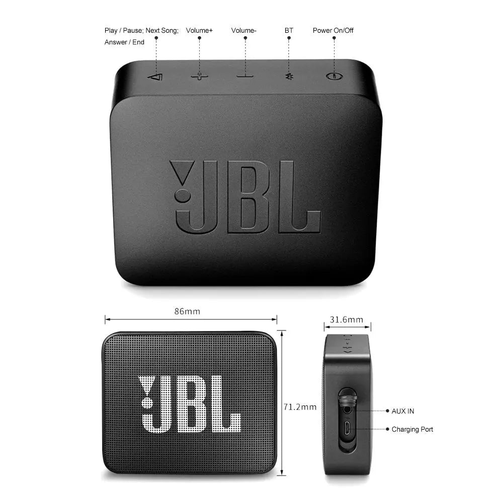 IPX7 Waterproof JBL GO 2 Wireless Bluetooth Speaker for Outdoor - Sacodise shop