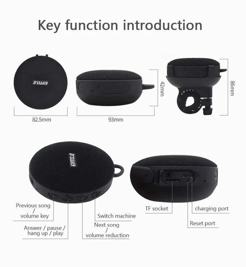 IPX7 Waterproof Portable Sport Bluetooth Speaker With Bike Mount - Sacodise shop