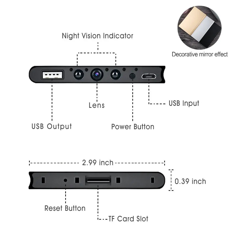 IR Night Vision Full HD 1080P Camera Video Power Bank Camera - Sacodise shop