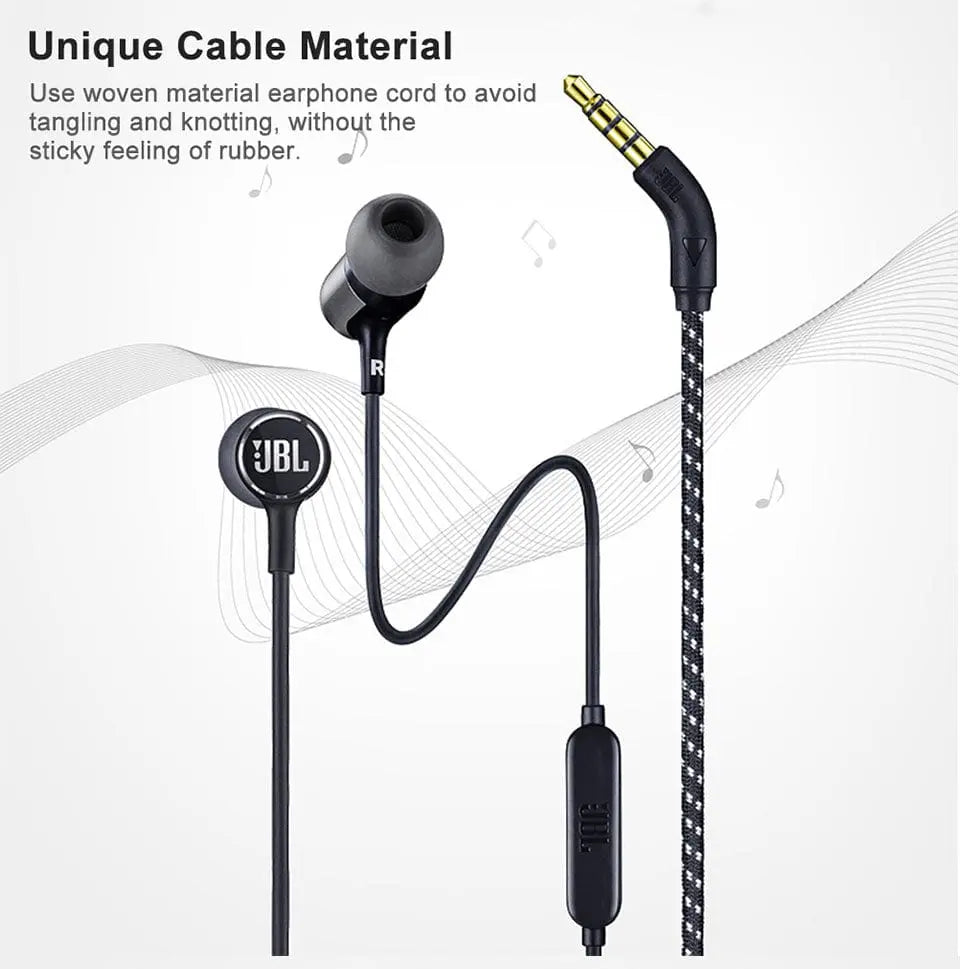 JBL LIVE100 3.5mm Wired Earphones Stereo Sound Line Control - Sacodise shop