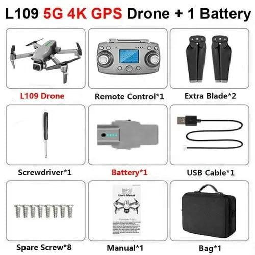 L109 4K HD Electric Adjustment Camera 5G WIFI FPV Drone, GPS& Optical - Sacodise shop