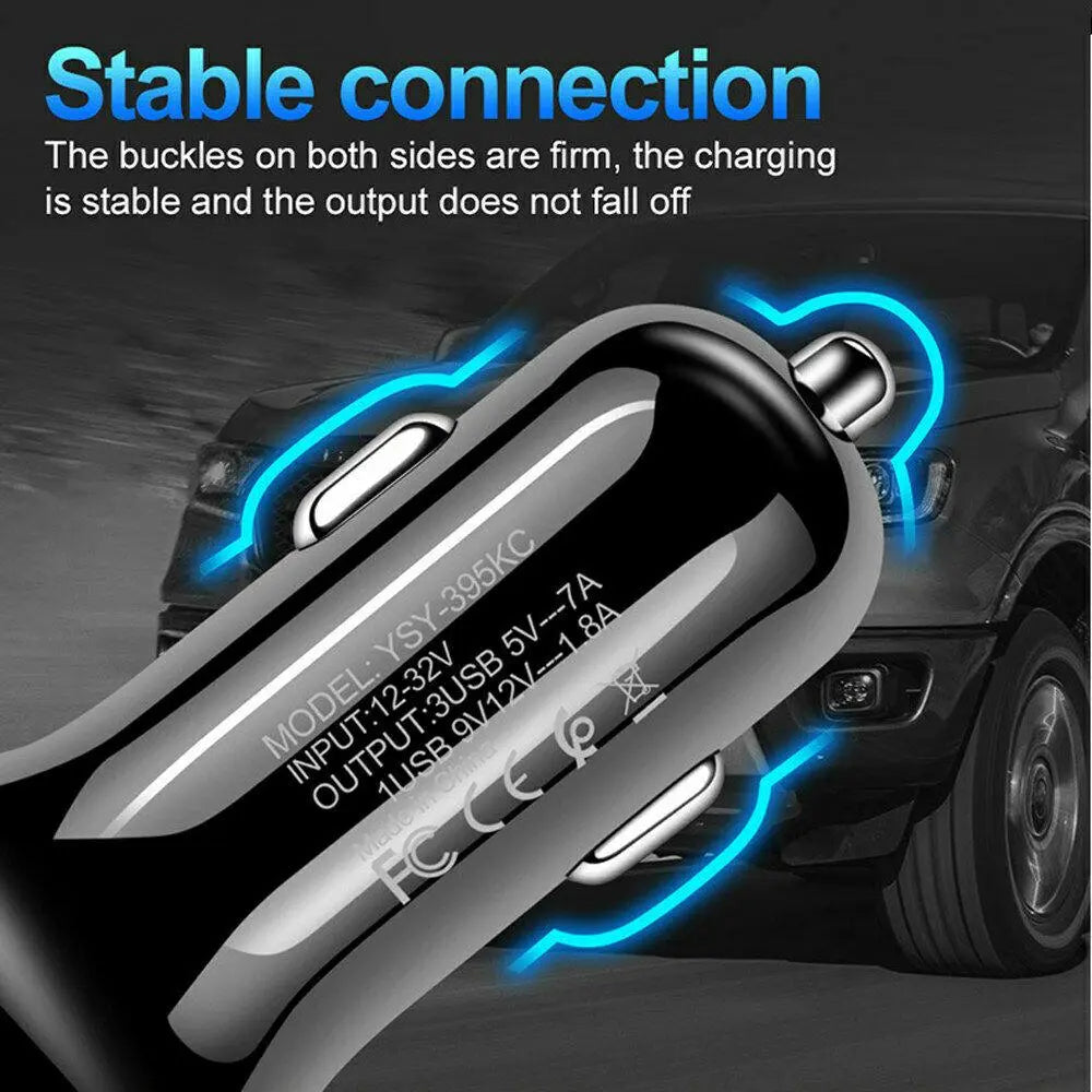 LED Fast Car Charger with USB C Android Cable Combo - Sacodise shop