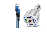LED Fast Car Charger with USB C Android Cable Combo - Sacodise shop