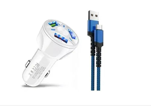 LED Fast Car Charger with USB C Android Cable Combo - Sacodise shop