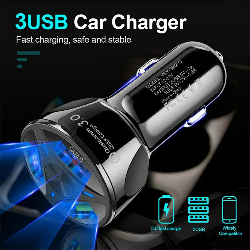 LED Fast Car Charger with USB C Android Cable Combo - Sacodise shop