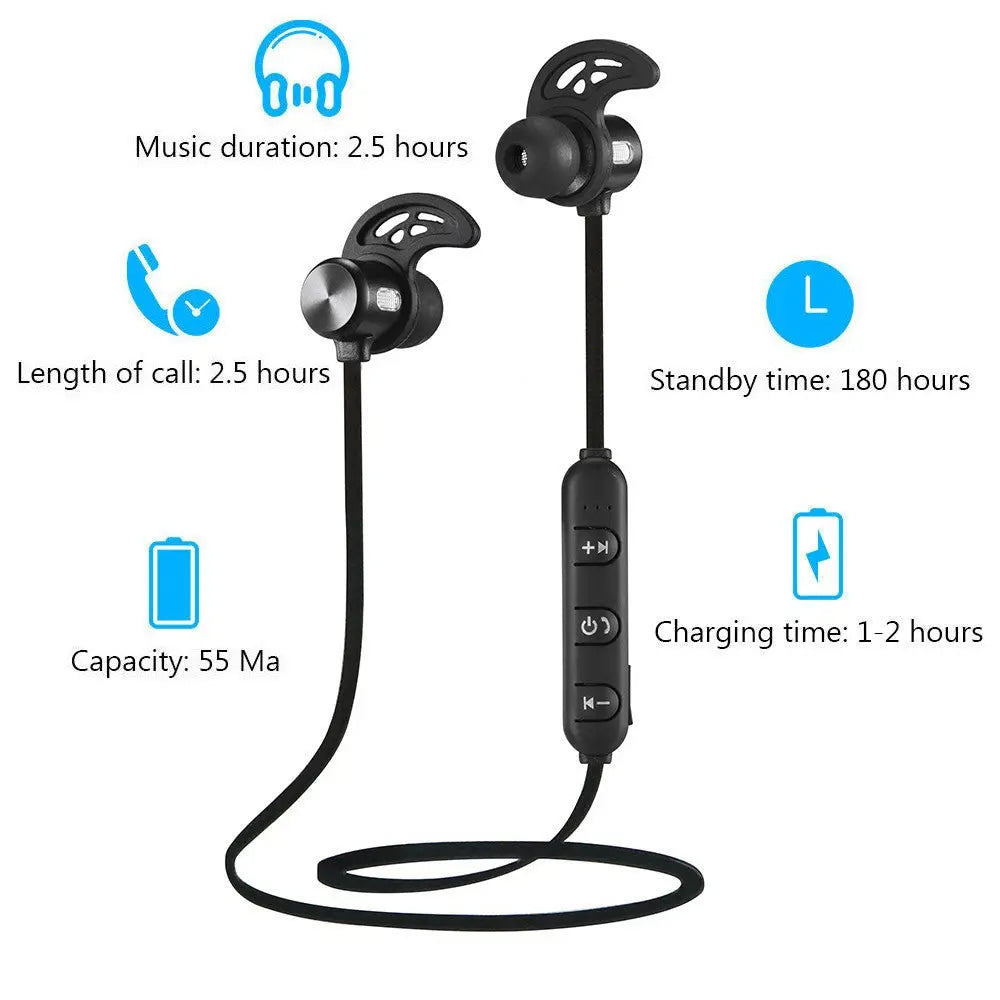 Magnet Bluetooth 4.2 Wireless Sport Earphone - Sacodise shop