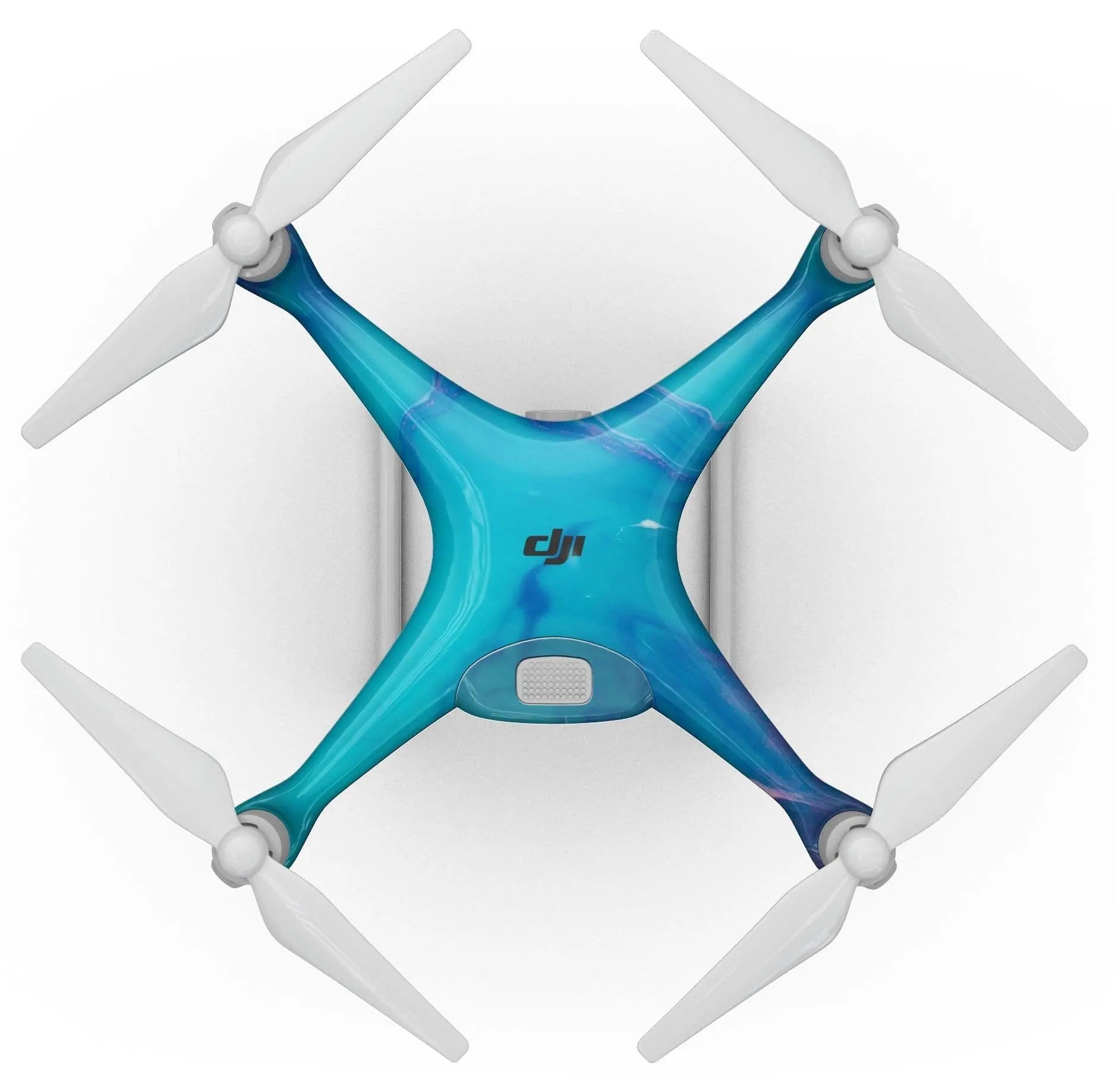 Marbleized Ocean Blue - Full-Body Skin Kit for the DJI Phantom 4 Drone - Sacodise shop