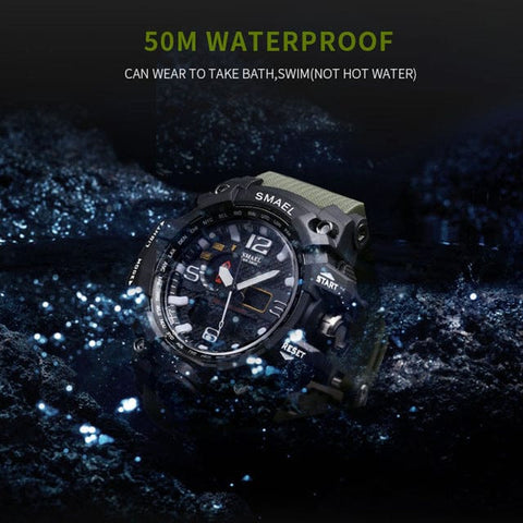 Men Military Watch 50m Waterproof Wristwatch LED - Sacodise shop