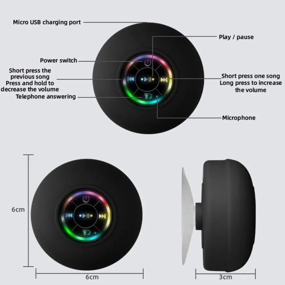 Mini Waterproof RGB Bluetooth Speaker - Sacodise shop